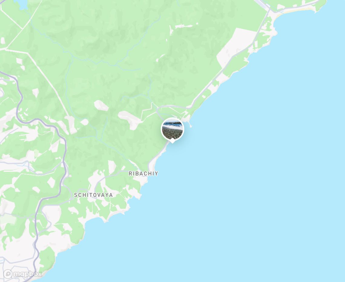 Map showing where Steklyannaya Bay (Glass Beach) is, in Russia