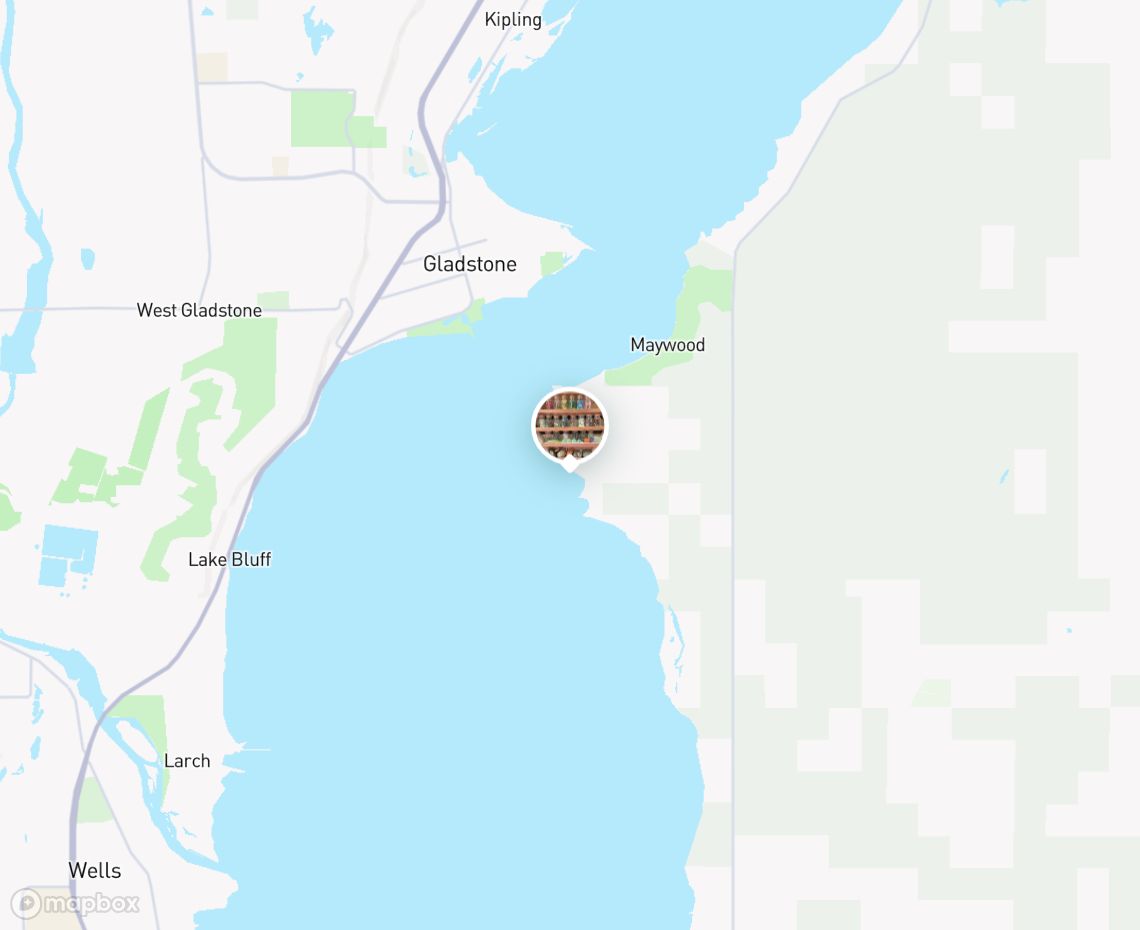 Map showing where Stonington, MI is, in United States