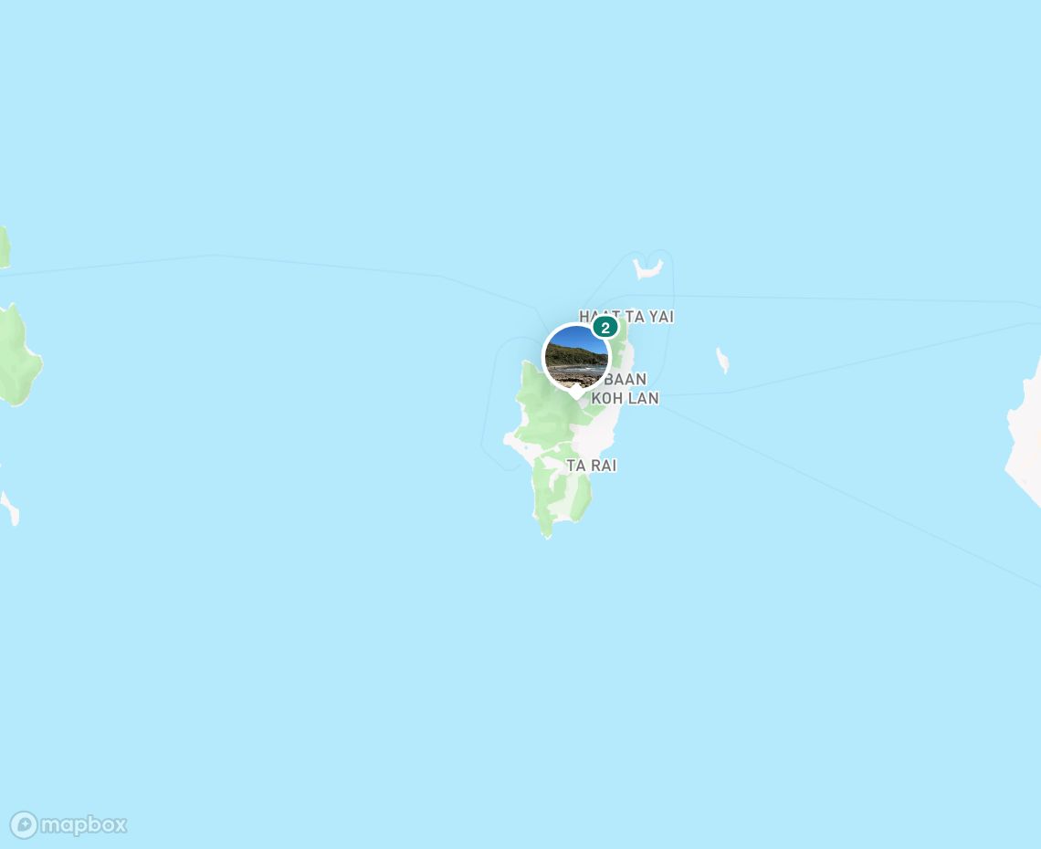 Map showing where Thian Beach is, in Thailand