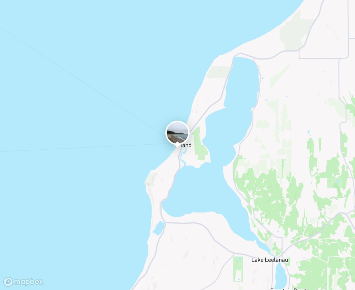 Map showing where Van's Beach, Leland is, in United States