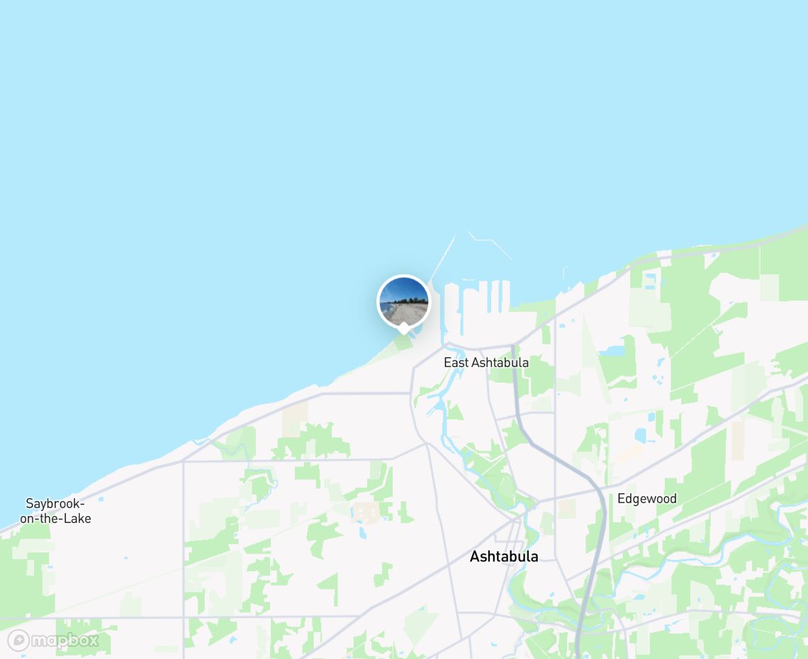 Map showing where Walnut Beach, Ashtabula is, in United States