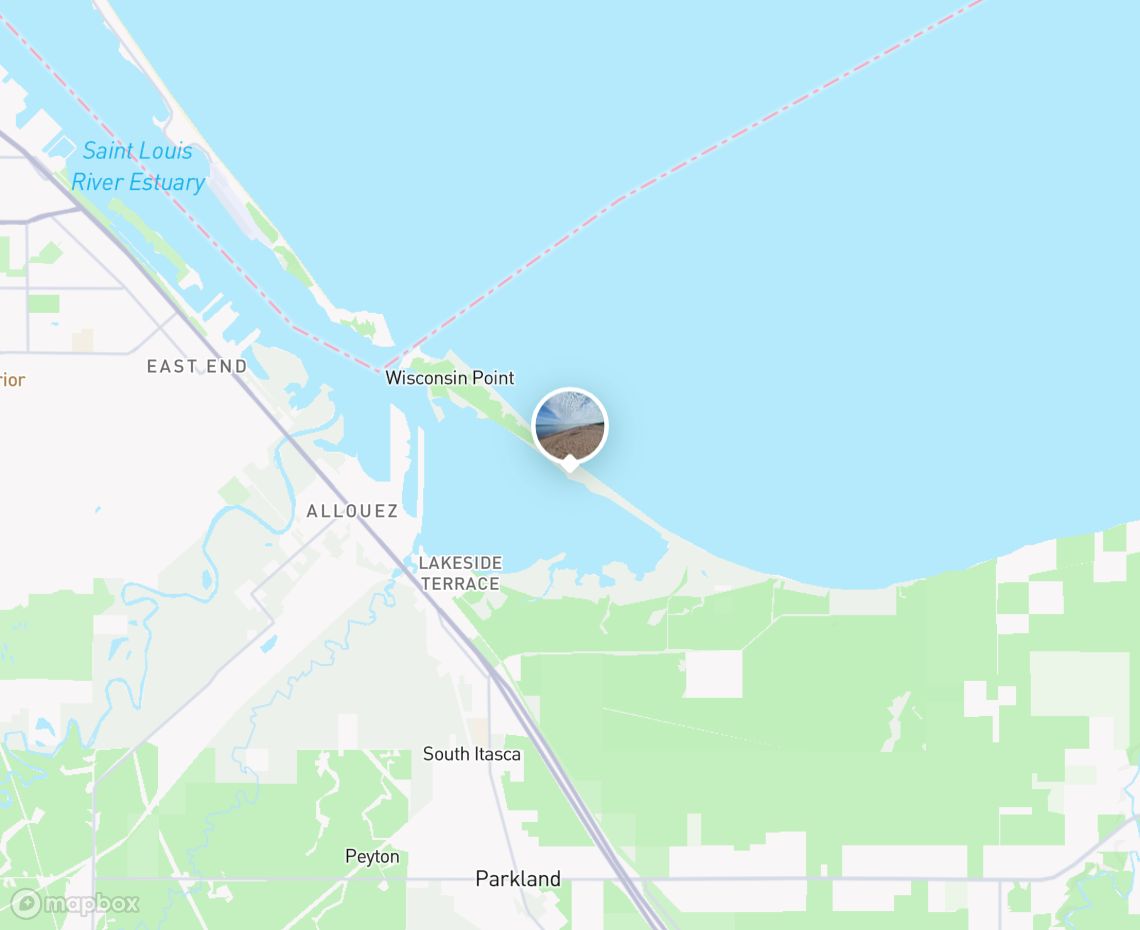 Map showing where Wisconsin Point is, in United States