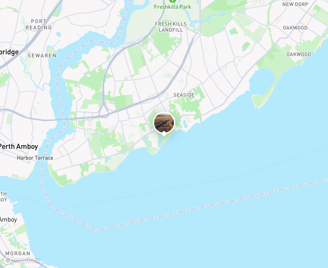 Map showing where Wolf's Pond Park is, in United States